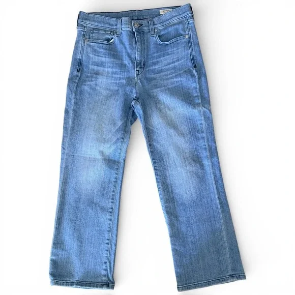 AYR Jeans Womens 31S Blue The Pop Straight Leg High Rise Stretch Cropped Denim - Picture 1 of 9